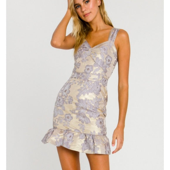 Floral Jacquard Minidress