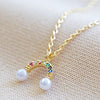 Pearl and Crystal Rainbow Necklace