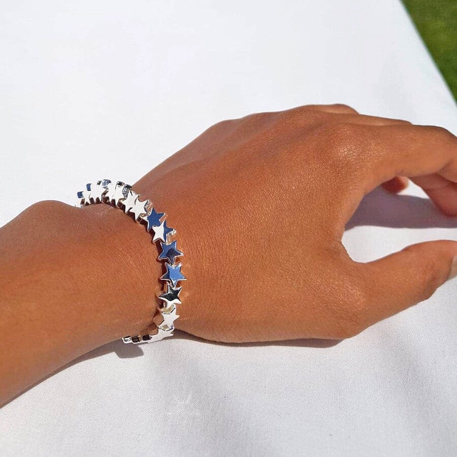 Silver Star Stretch Bracelet