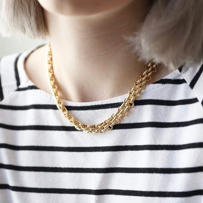 Luxe Close Link Chain Necklace Gold