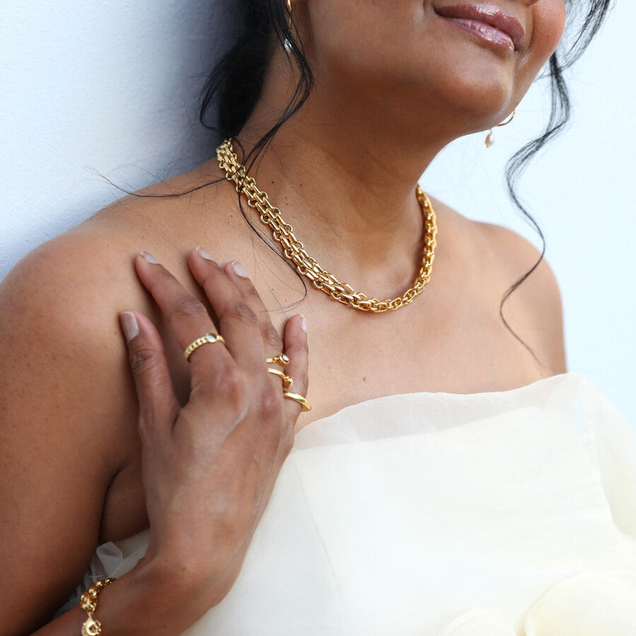 Luxe Close Link Chain Necklace Gold